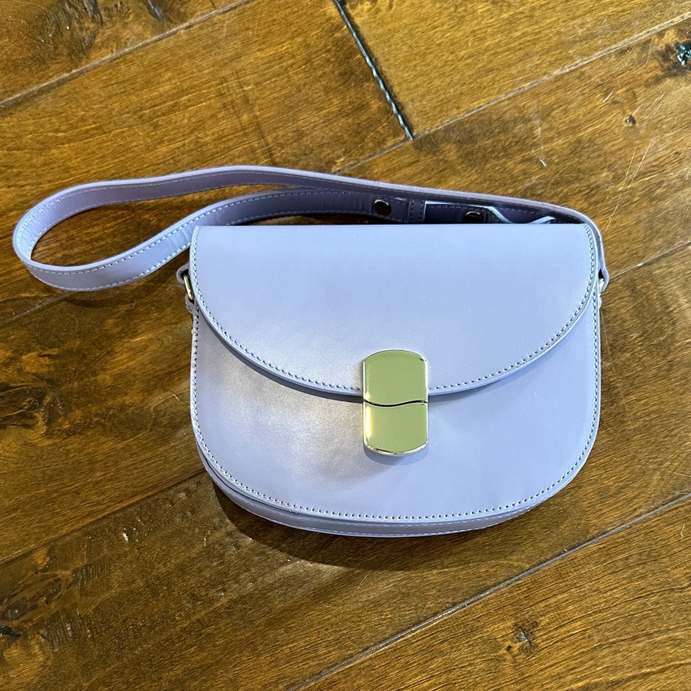 Sezane Lilac Leather Claude bag